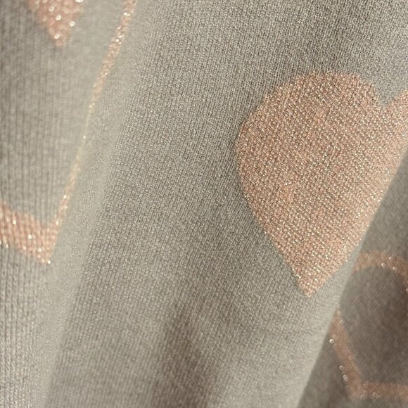 Womans Grey Button‎ up Cardigan with Shimmer Pink Hearts - Size 2X - Picture 7 of 10